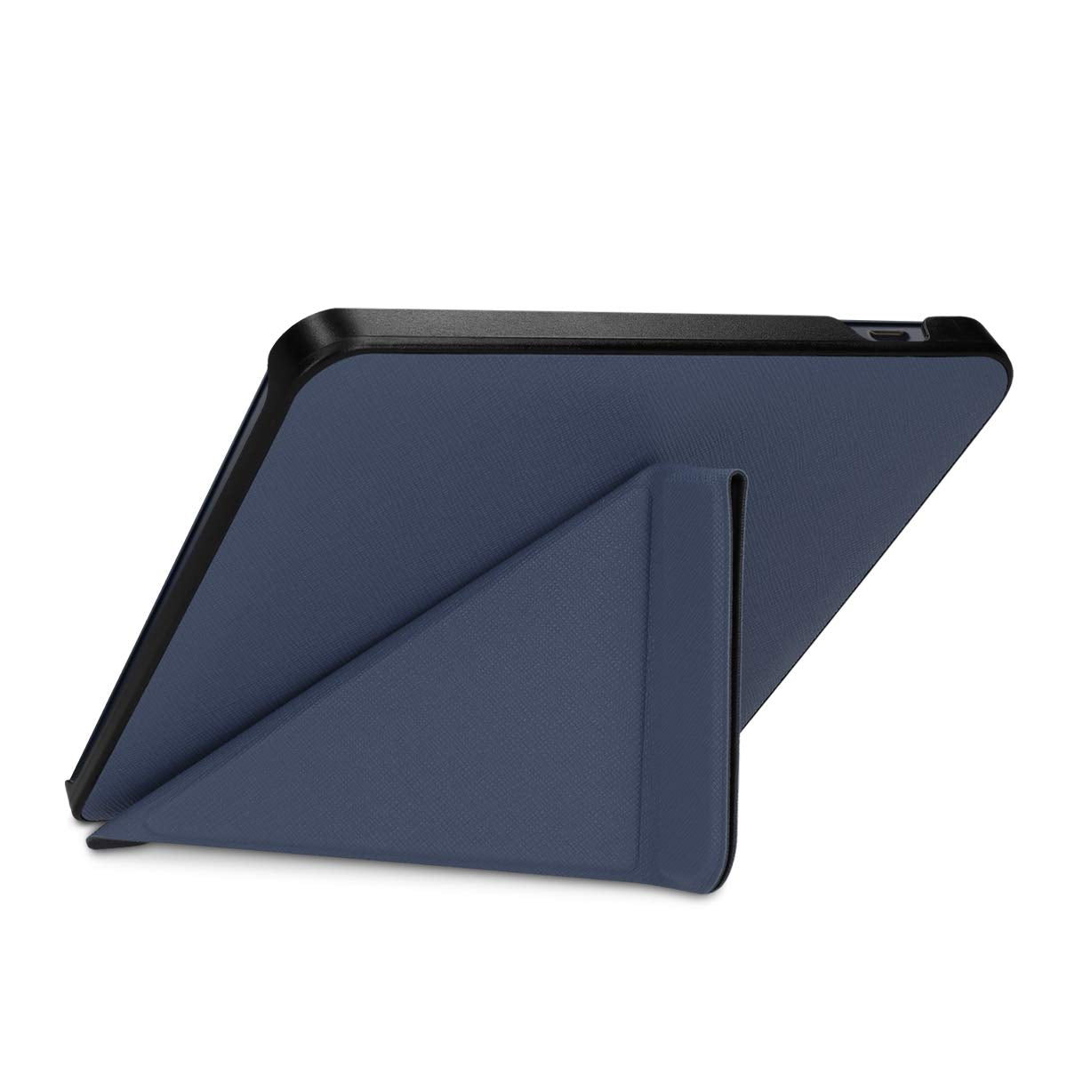 Kwmobile Origami Case Compatible With Kobo Libra H2O Case - Slim Pu Leather Cover With Stand - Dark Blue
