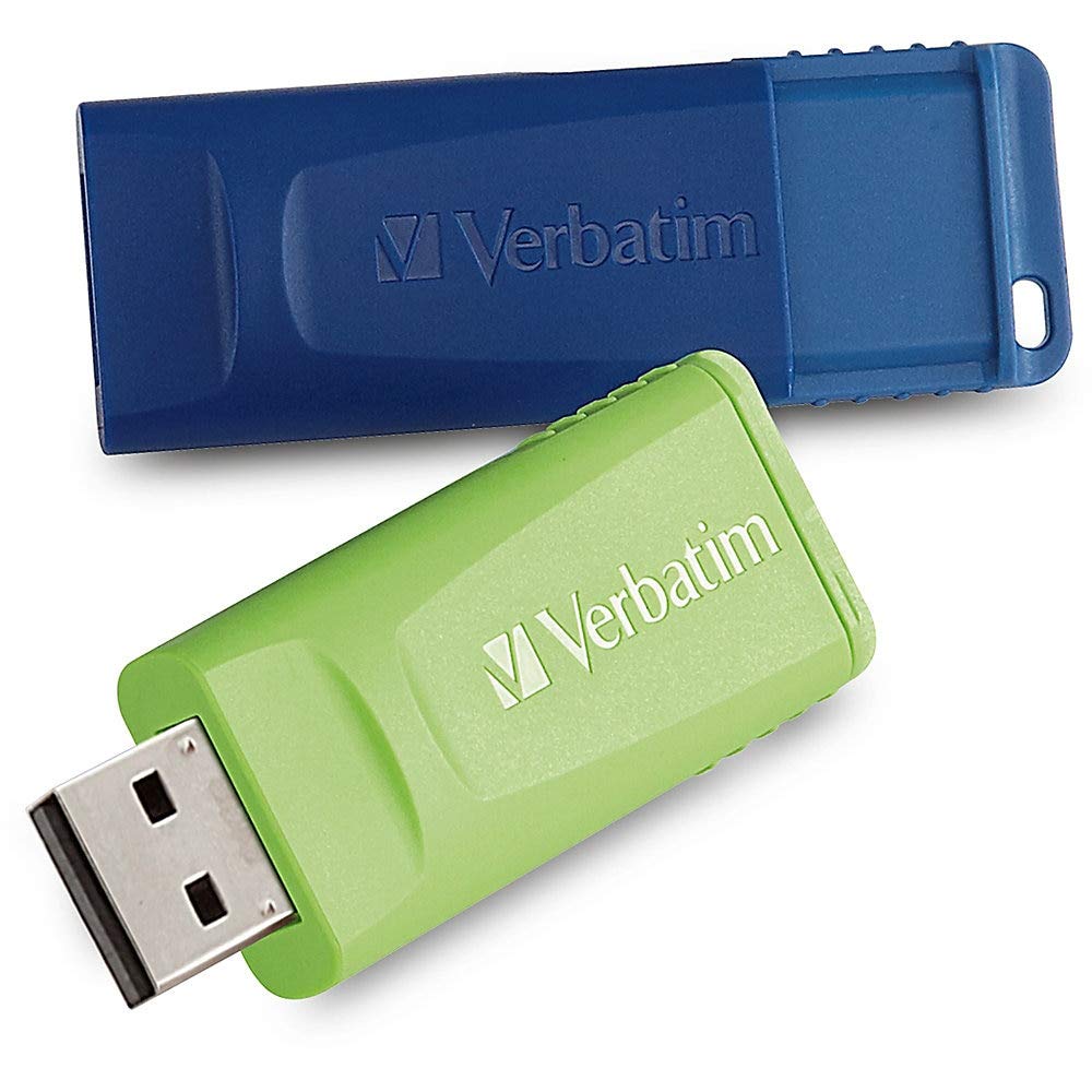 Verbatim 64GB Store 'n' Go USB Flash Drive - PC / Mac Compatible - 2pk - Blue, Green