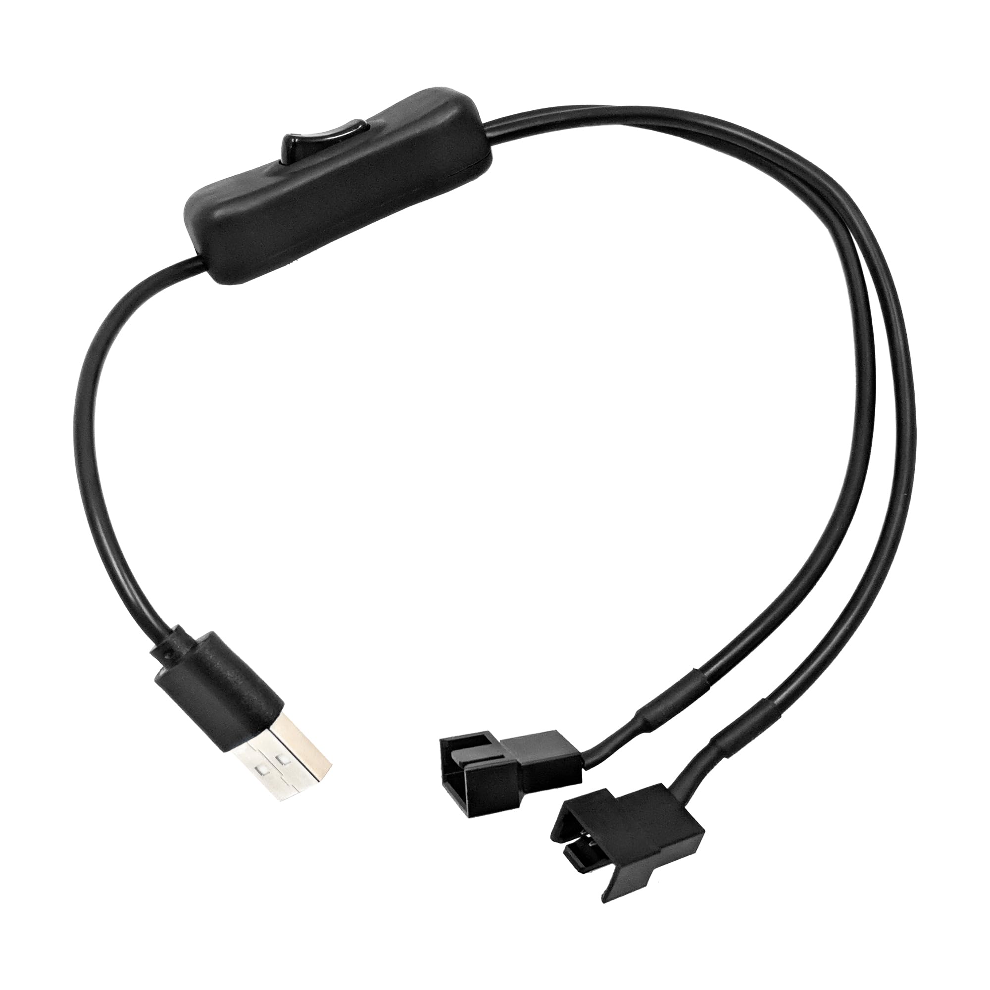 Coolerguys 3Pin Or 4Pin Fan On/Off Toggle Cable Adapter For Usb Or 3Pin Power Source (Usb A To Dual Fan)