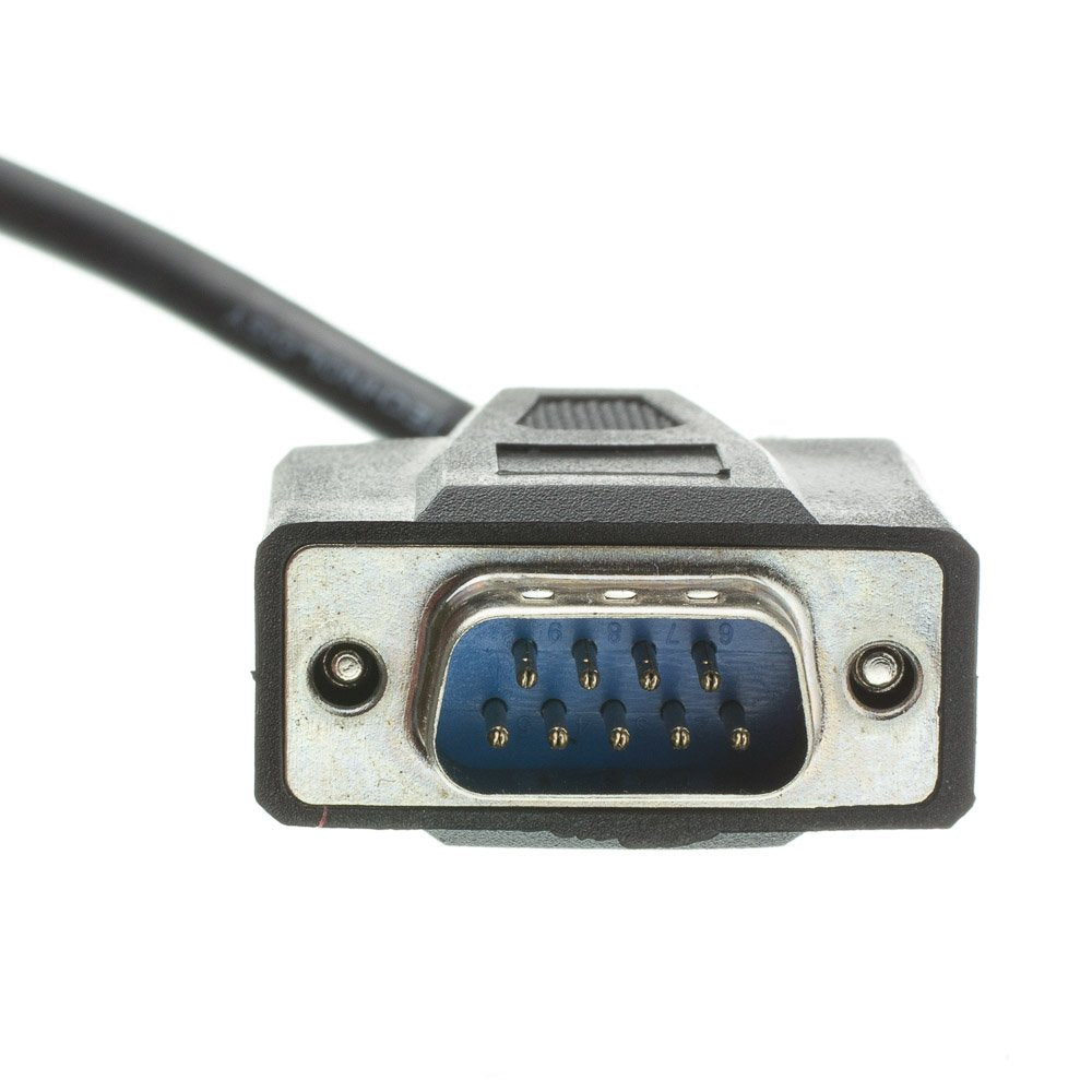 Cablewholesale 50 Feet Serial Extension Cable, Db9 Male To Female, 28 Awg, Rs232 9 Conductor, 1:1, Black, Male To Female Serial