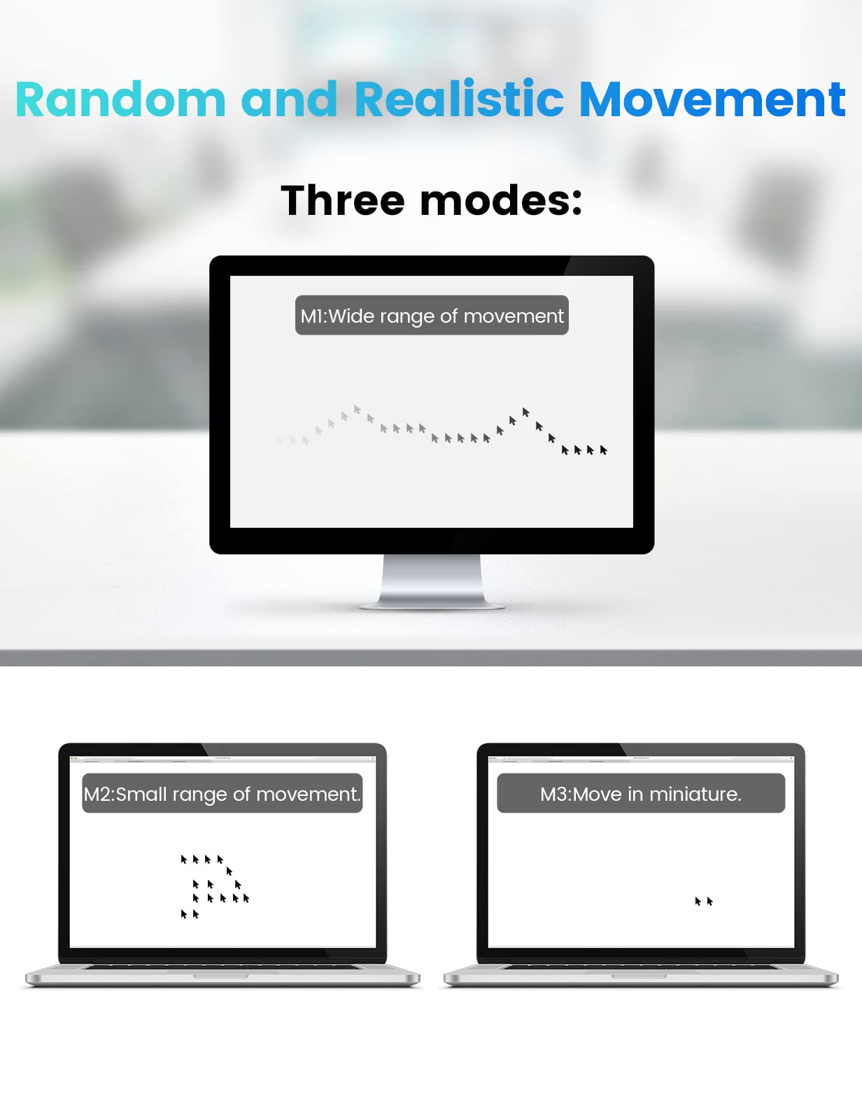 Meatanty Usb Mouse Jiggler Tiny Undetectable Mouse Mover With Separate Mode And On/Off Buttons,Digital Display And Protective Co