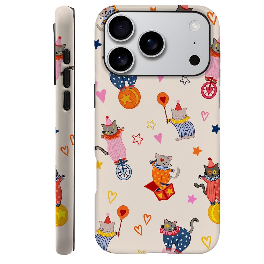 Case for iPhone 17 Pro - [Drop Protection Phone Cover] - Hybrid Case for Girl Women - Cute Cat Playful