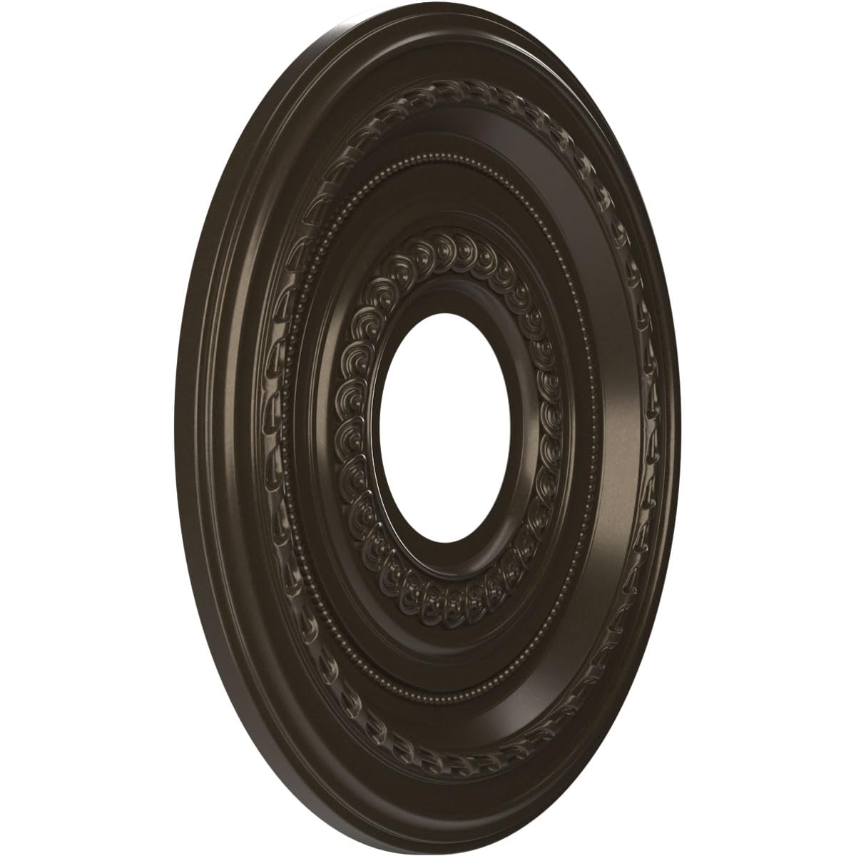 Ekena Millwork 13Od X 3 1/2Id X 3/4P Cole Thermoformed Pvc Ceiling Medallion (Fits Canopies Up To 4 1/4), Metallic Dark Bronze
