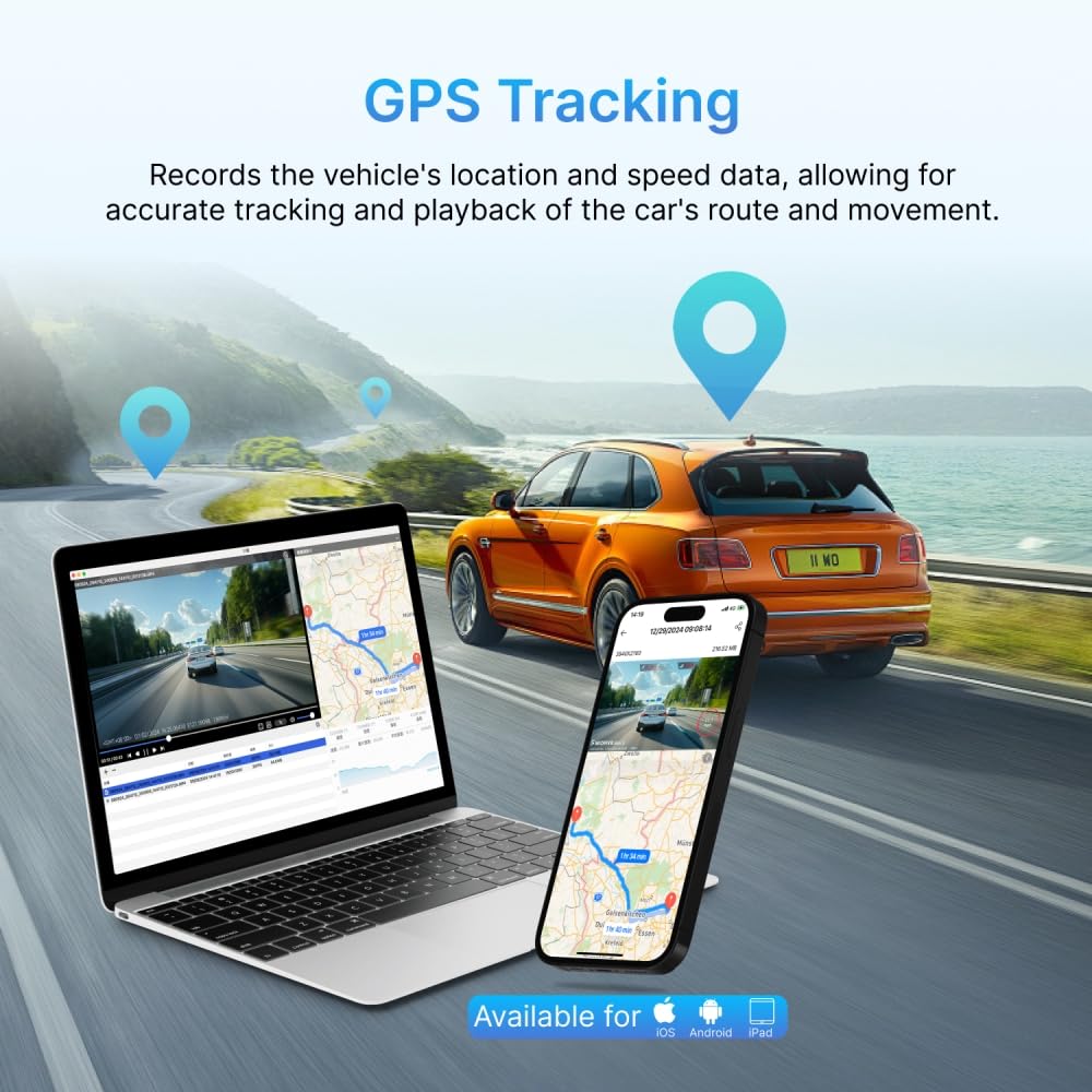 Miofive Smart Dash Cam, 2160P Uhd Dash Camera For Cars, Mini S Car Camera With Wi-Fi, Gps, Wdr, Night Vision, G-Sensor, App, Loo