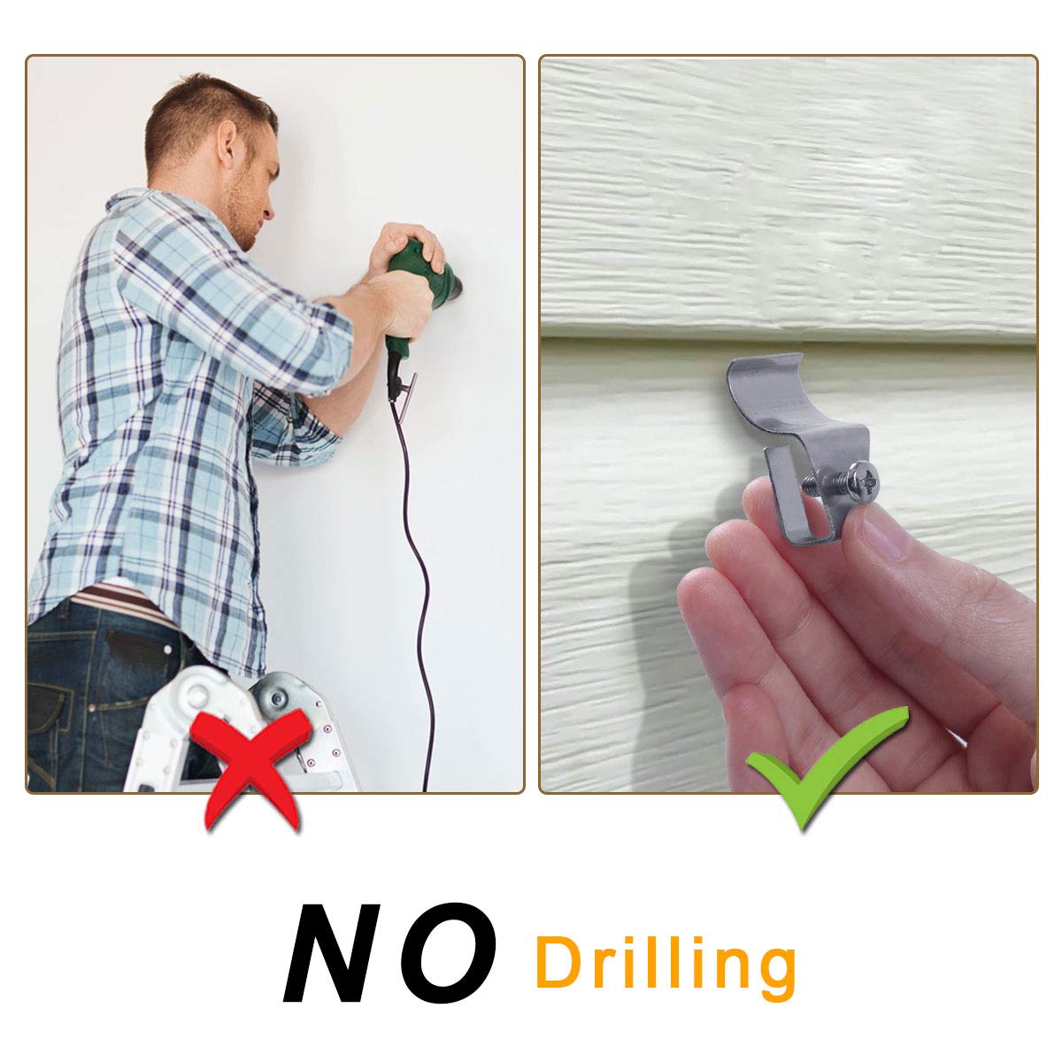 (10 Pack) Blink Outdor Camera Mount Vinyl Siding Clips Hooks,No Hole Needed Outdoor Siding Screws Hanger Bracket For Mount Home Security Camera