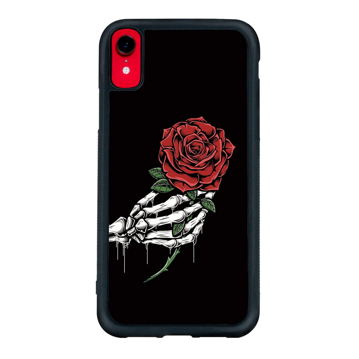 Fanxi Rose Hand Phone Case For Iphone Xr 6.1 Inch   Shockproof Protective Tpu Aluminum Cute Cool Skull Rose Phone Case Designed