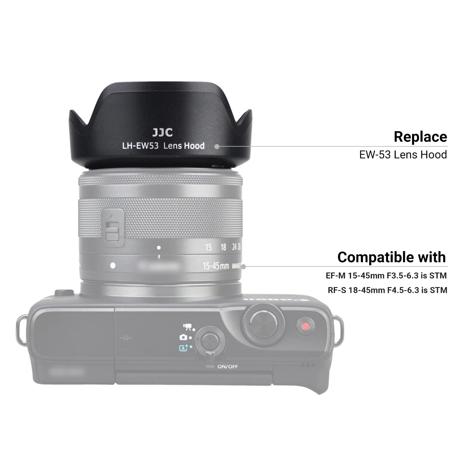 Reversible Lens Hood For Canon Ef M 15 45Mm F3.5 6.3 Is Stm And Rf S 18 45Mm F4.5 6.3 Is Stm Lens On Eos R100 R50 R10 R7 M50 M6