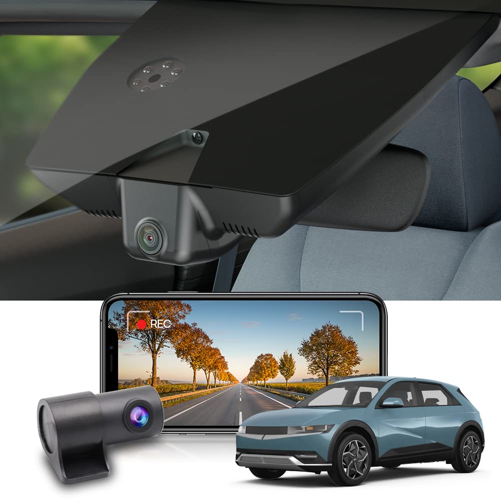 Fitcamx Front 4K+Rear 1080P Dash Cam Suitable For Hyundai Ioniq 5 2022 2023 2024 Sel Limited (With Auto Dimming), Oem Look, Dual