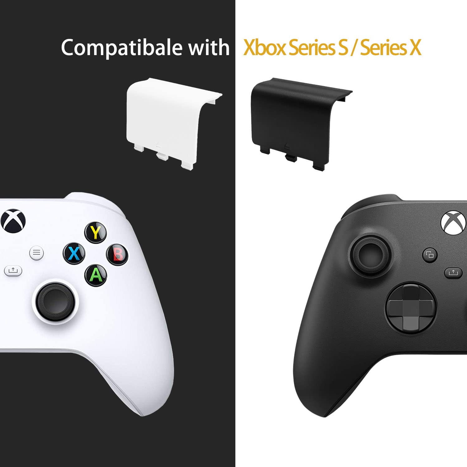 Kelifang Replacement Battery Cover Door Compatible With Xbox Series X, Xbox Series S Controller, Battery Back Shell Repair Part