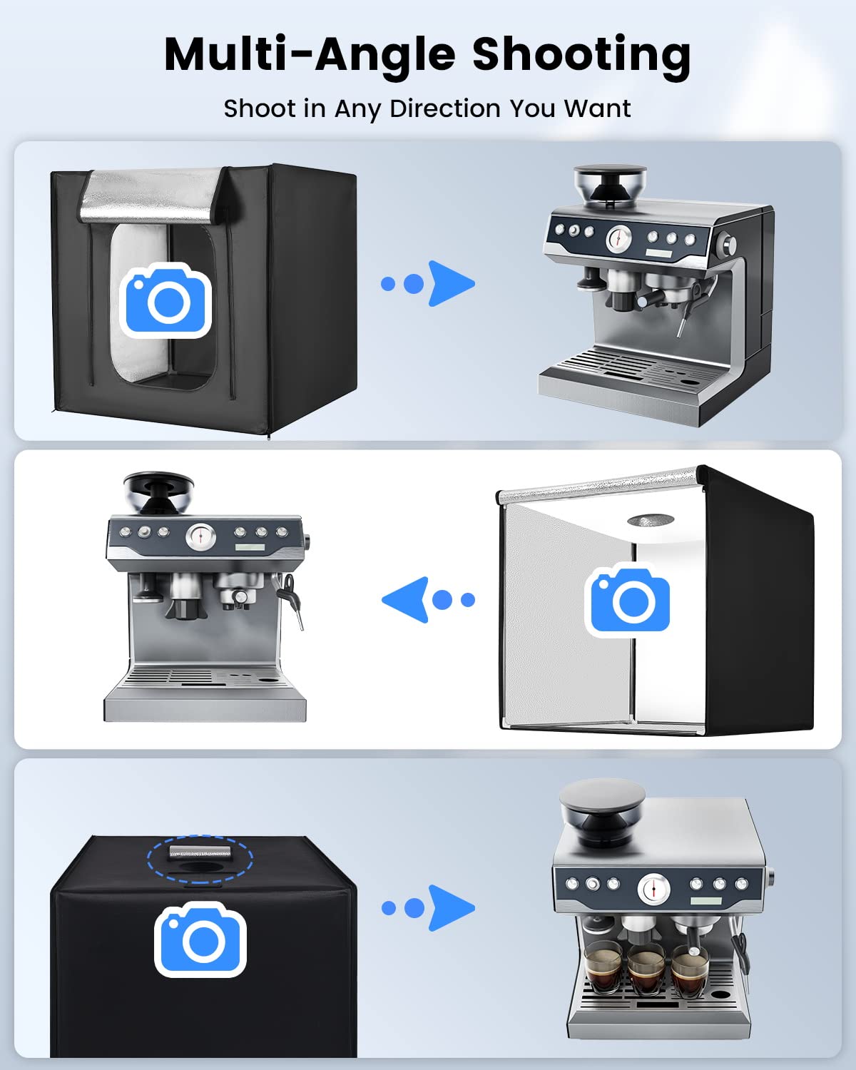 Fasonic 32''X32'' Photo Studio Light Box Photography, Large Lightbox For Product With 3 Stepless Dimming Lights Panel, 210 Led B
