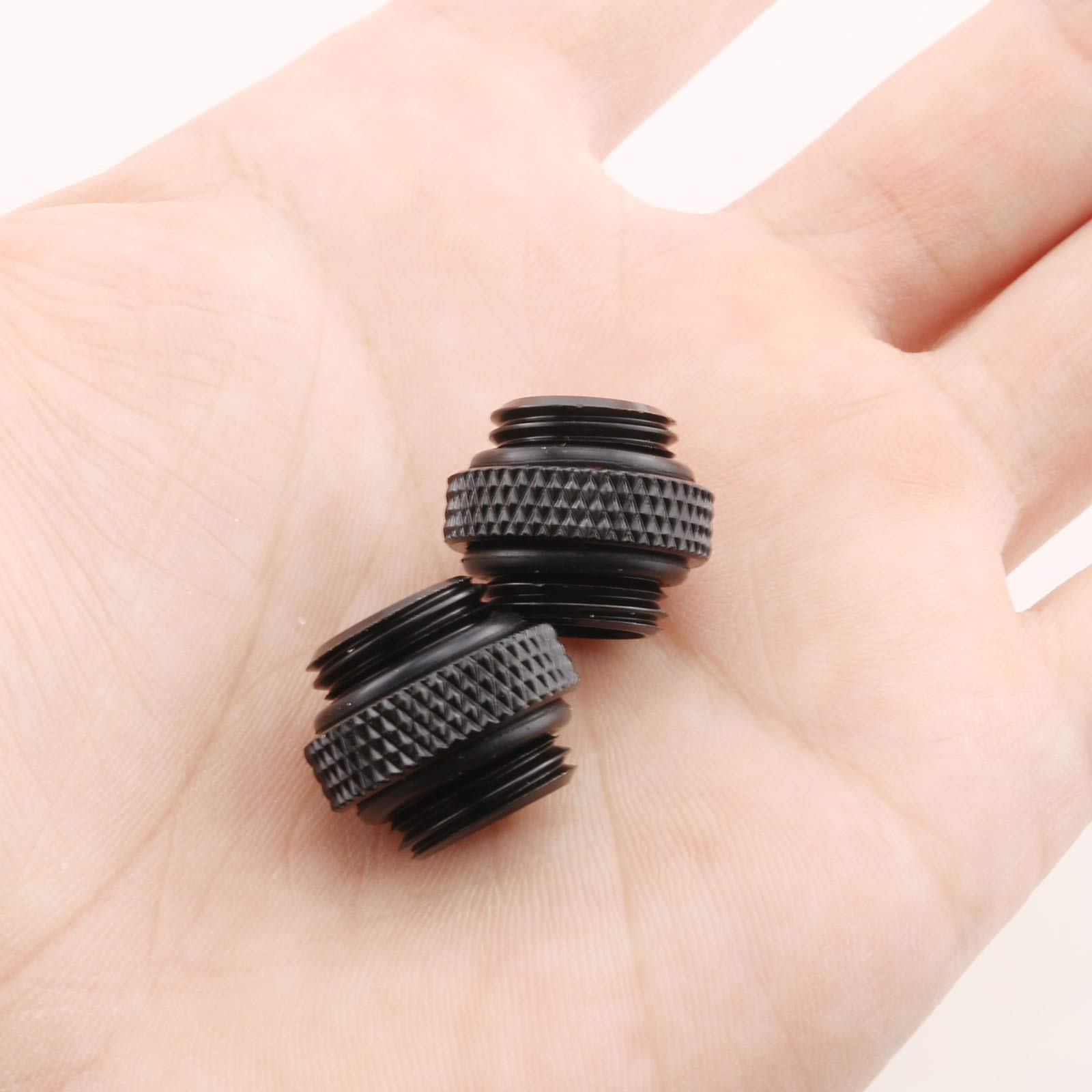 Czqc Pc Water Cooling Adapter Black G1/4 6Mm Male To Male Extender Connector Joiner Fitting With Sealed O Ring For Computer Wate