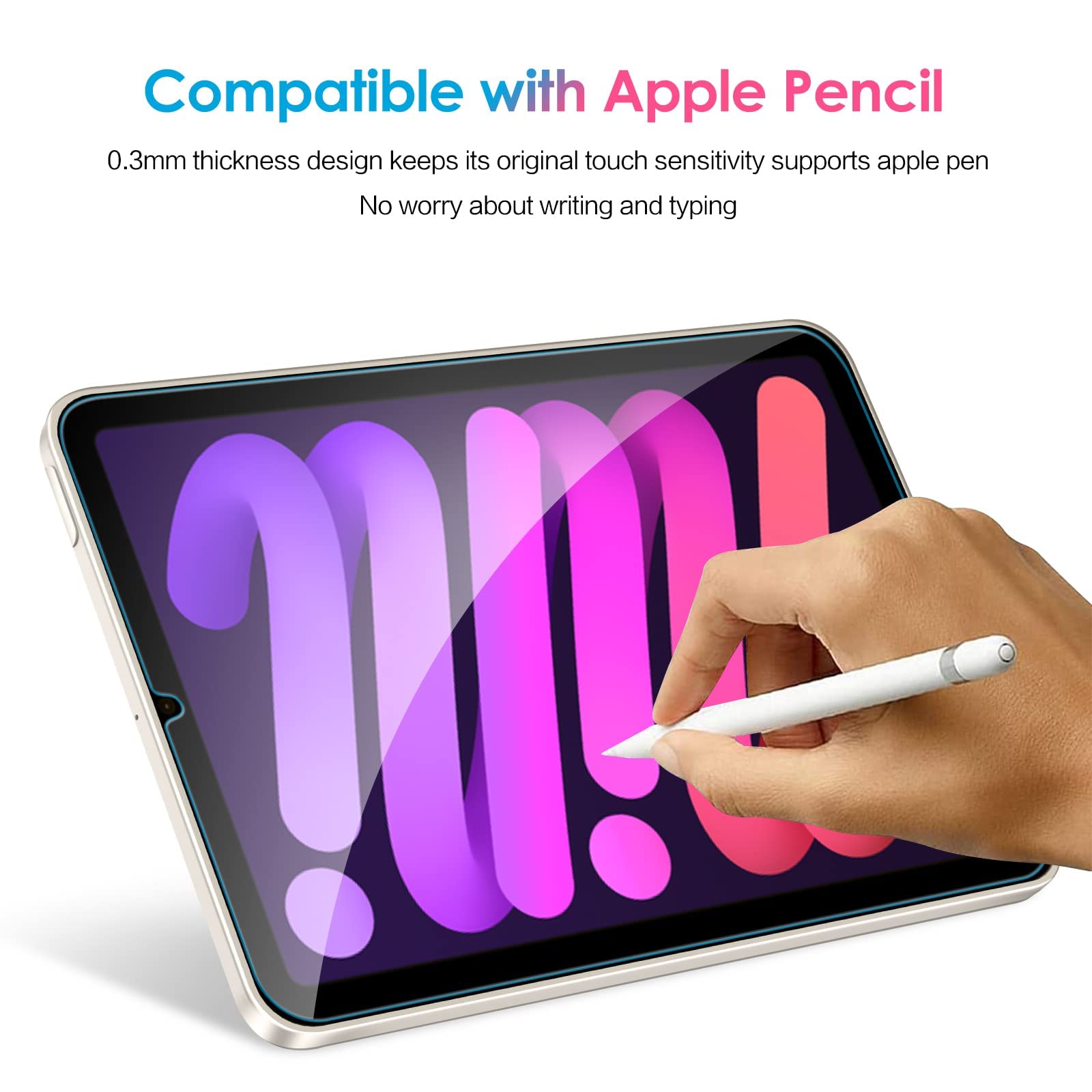 Ivoler 2 Pack Tempered Glass For Ipad Mini 7 8.3' 2024 (A17 Pro)/Ipad Mini 6 8.3' 2021 With [Alignment Frame] Screen Protector, Compatible With Face Id&Apple Pencil For Ipad Mini 6Th/7Th Generation