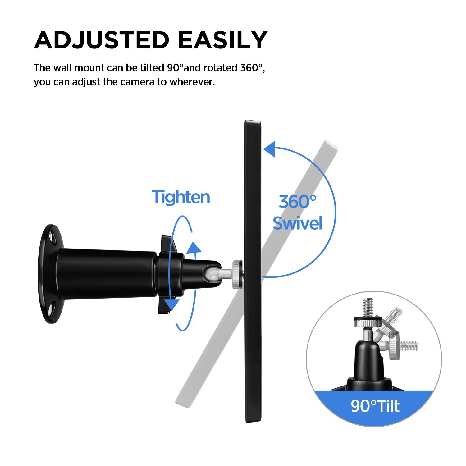 Olaike Smart Home Adjustable Indoor/Outdoor Metal Wall Mount (2 Pack) For Ring Stick Up Cam Wired/Battery & Indoor Cam, Eufy Cam