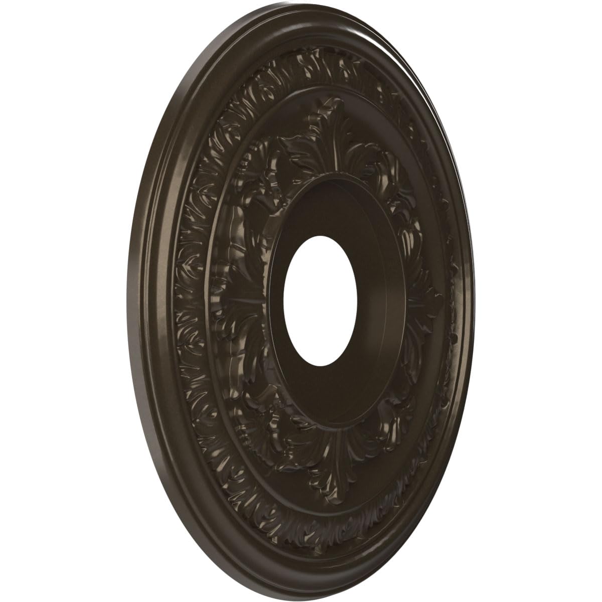 Ekena Millwork Cmp16Bacdb Baltimore Thermoformed Pvc Ceiling Medallion (Fits Canopies Up To 6 1/2''), 16''Od, Metallic Dark Bron