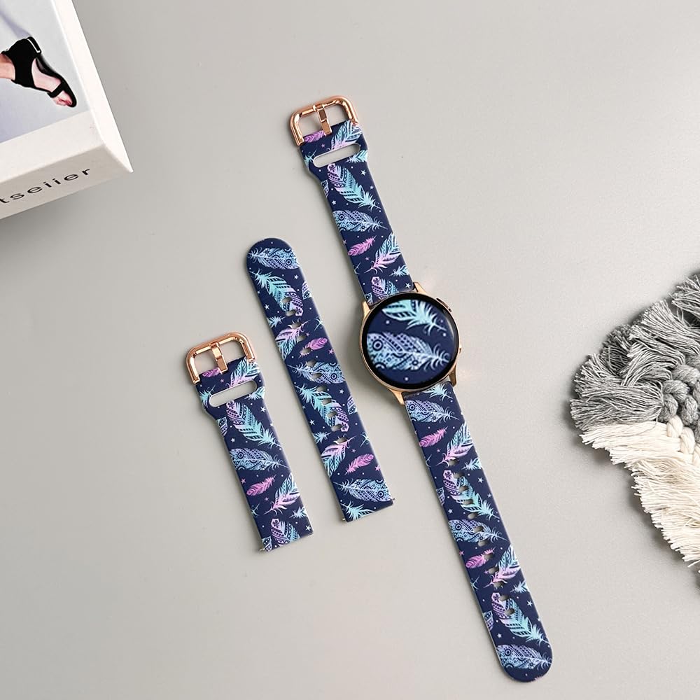 Toolaik 20Mm Standard Watch Band For Samsung Galaxy Watch, Unisex, Quick Release, Multiple Colors, Durable Silicone, Water Resis