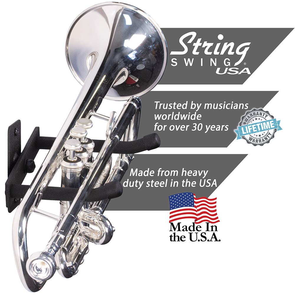 String Swing Horizontal Wall Mount Trumpet Holder   Stand For All Trumpets Including Piccolo And Pocket Trumpet   Musical Instru