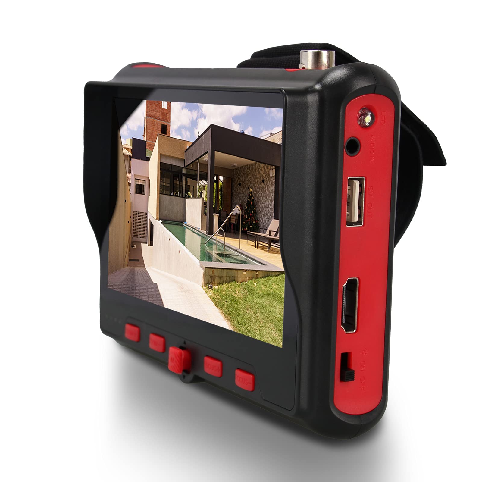 ?Upgrade? Portable Wrist Cctv Tester,5'' Lcd Monitor,Hdmi In &Vga In,Camera Debugging Helper