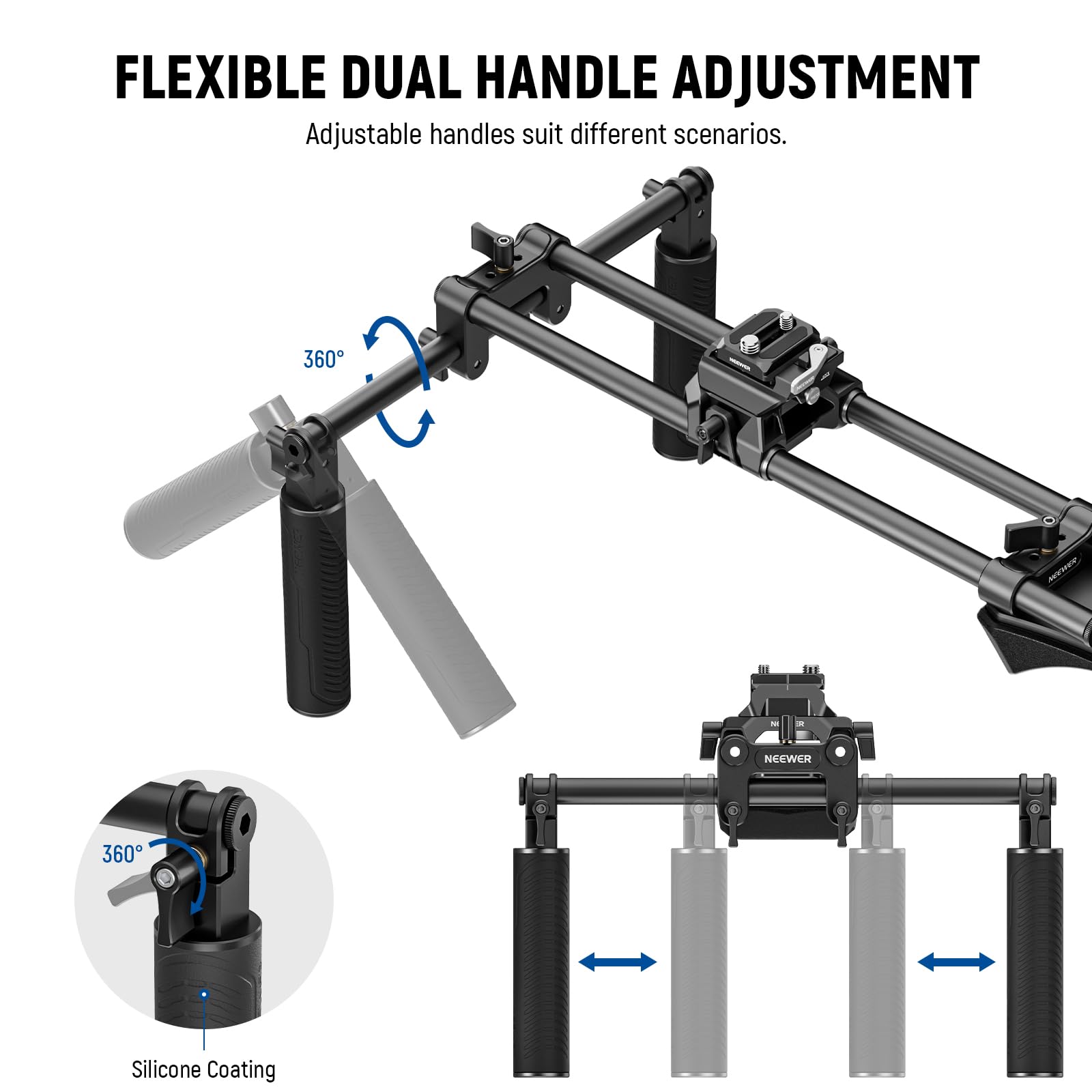 Neewer Shoulder Mount Video Rig With Arca Quick Release Dslr Camera & Camcorder Mounting, Dual Handles 15Mm Rods (16''/40Cm), Fi