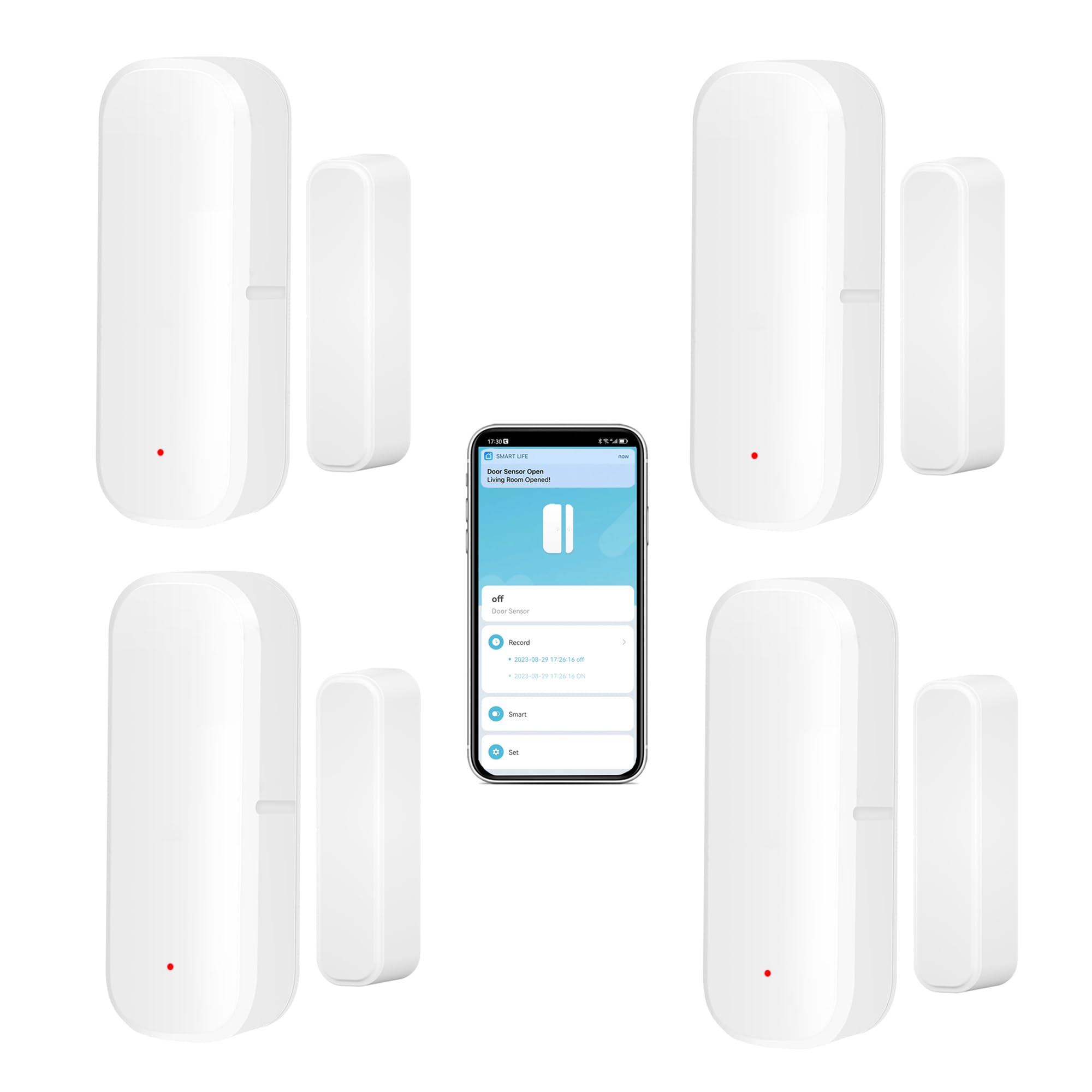 Wifi Door Sensor: Wireless Window Sensor With App Alerts, Tuya Smart Contact Sensor For Home Security And Smart Home Automation,