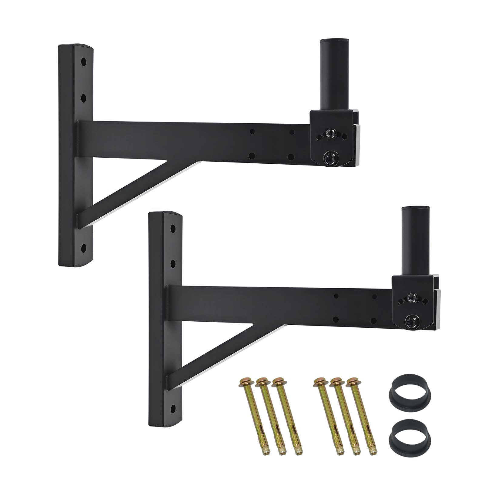 DAGCUXIN Speaker Wall Mount,Wall Speaker Mount Brackets for Professional Audio,PA Speakers,Hold up to 100lbs,DX-319(2 Packs Blac