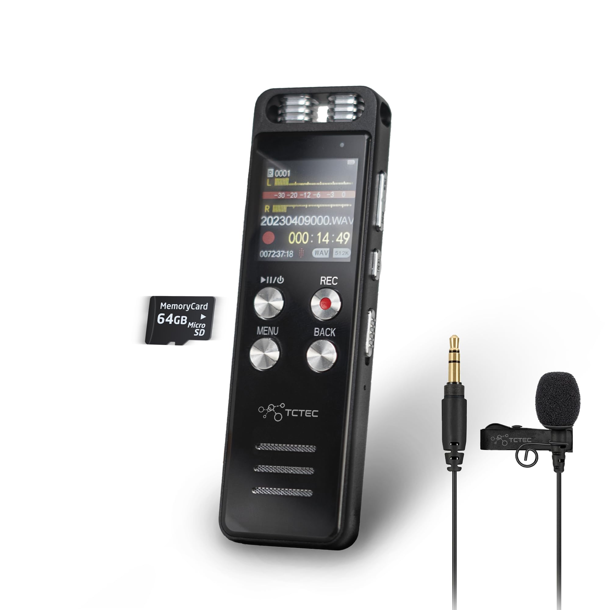 96Gb Tctec Digital Voice Recorder With 7000 Hours Recording Capacity, Audio Noise Reduction, Sound Tape Recorder With Playback,