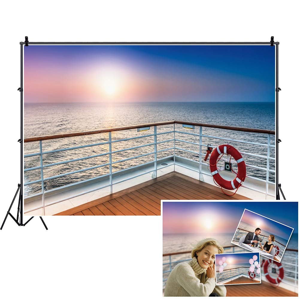 Dashan 6X4Ft Vinyl Ocean Cruise Ship Backdrop Summer Sea Cruise Nautical Birthday Baby Shower Party Travel Cruise Theme Photogra