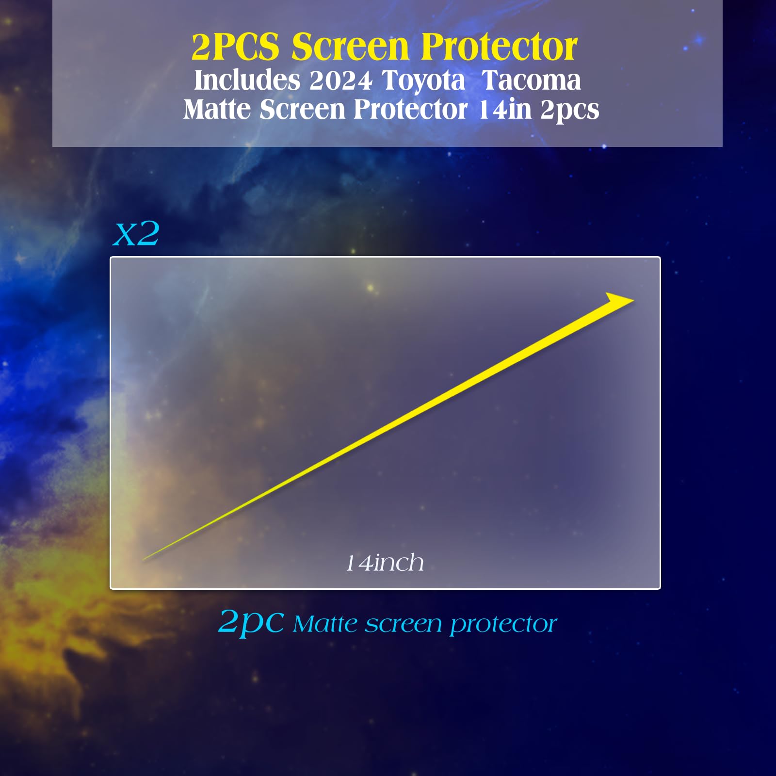 Eueky 2Pcs Matte 2024 Tacoma Screen Protector 14Inch 2024 Tacoma Limited Trd Pro Protective Film 2024 Tacoma Tundra Accessories