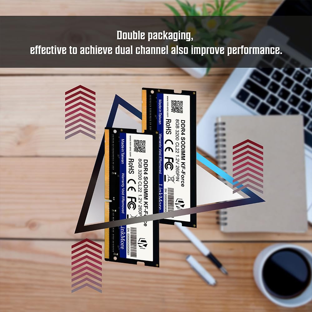 Linkmore 16Gb Kit (2 X 8Gb) Ddr4 3200Mh Sodimm (Pc4 25600) Cl22 1.2V Laptop Memory Module