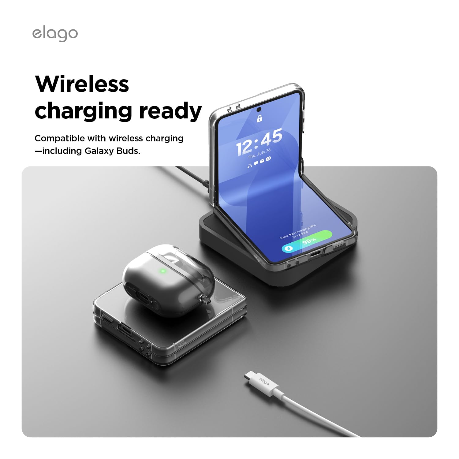 Elago Clear Case Compatible With Samsung Galaxy Z Flip 7 Case - Precise Camera Cutouts, Sleek And Light Design, Protective Cover