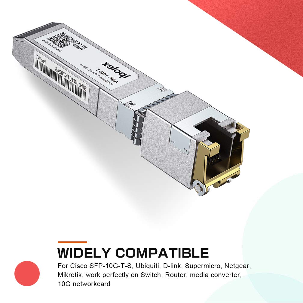 1.25/2.5/5/10G Sfp+ Rj45 Copper Transceiver, 10Gbase T Rj 45 Sfp+ Module, Compatible For Cisco Sfp 10G T S, Ubiquiti Unifi Uf Rj