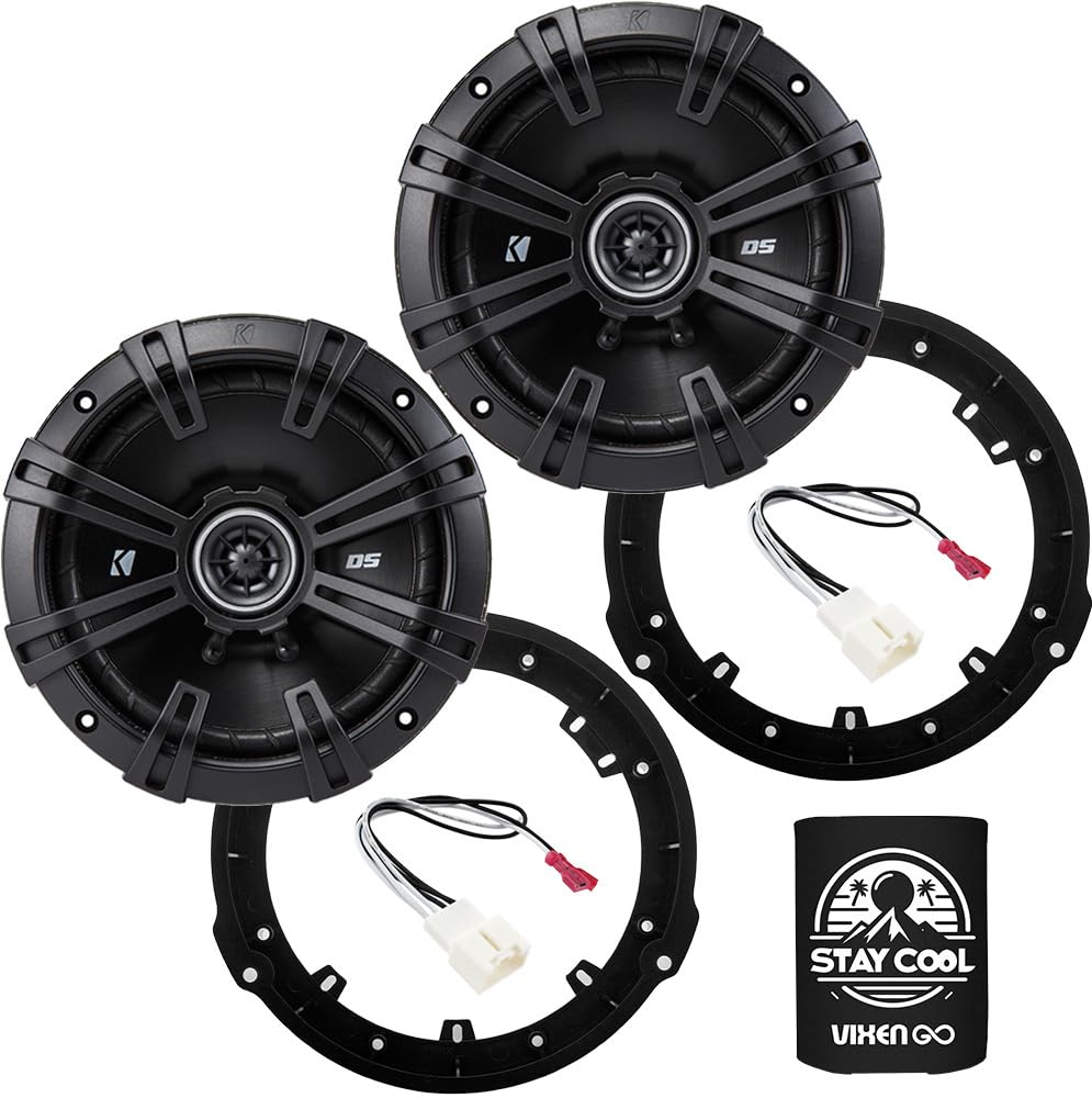 KICKER Front/Rear Door 6.75 Speakers Kit for Ford Fiesta 2011-2019 Upgrade Kit - Pair of DS Series 6 3/4 Inch Coaxial Speakers w