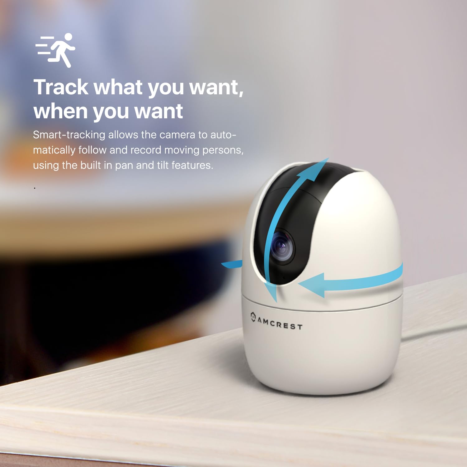 Amcrest 1080P Wifi Camera Indoor, Nanny Cam, Dog Camera, Sound & Baby Monitor, Human & Pet Detection, Motion Tracking, Phone App