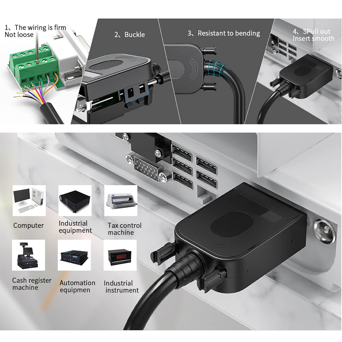 Juxinice 5Packs Db9 Serial Adapters Breakout Board Solder Free Module