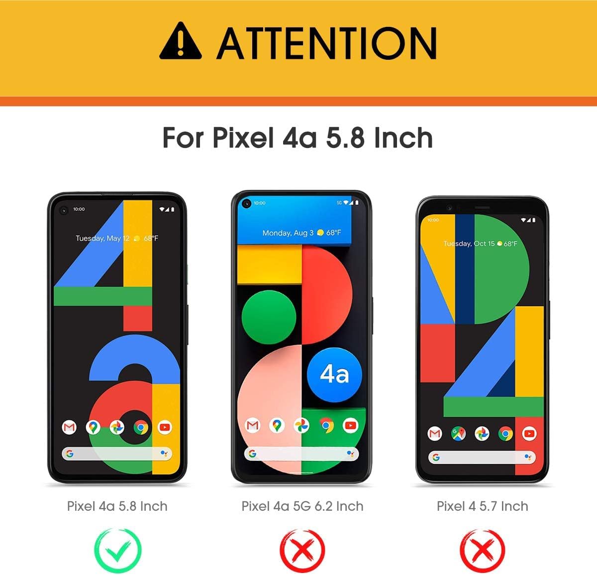Omoton [4 Pack] Screen Protector For Google Pixel 4A (Not Fit For 4A 5G), Scratch Resistant/Easy Install/Bubble Free/Tempered Gl