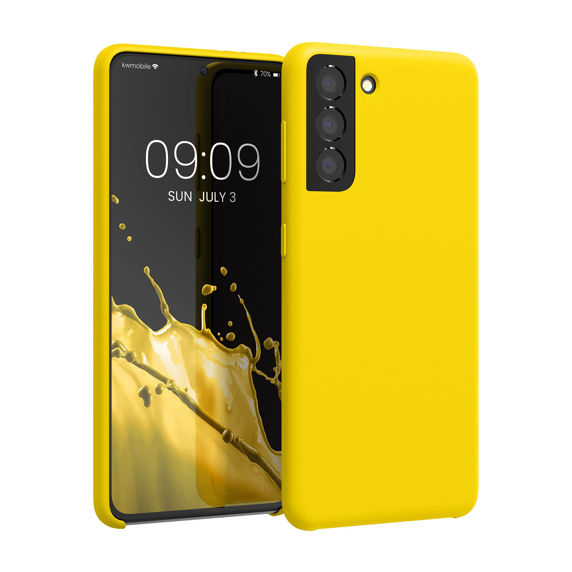 kwmobile Case Compatible with Samsung Galaxy S21 Case - TPU Silicone Phone Cover with Soft Finish - Radiant Yellow