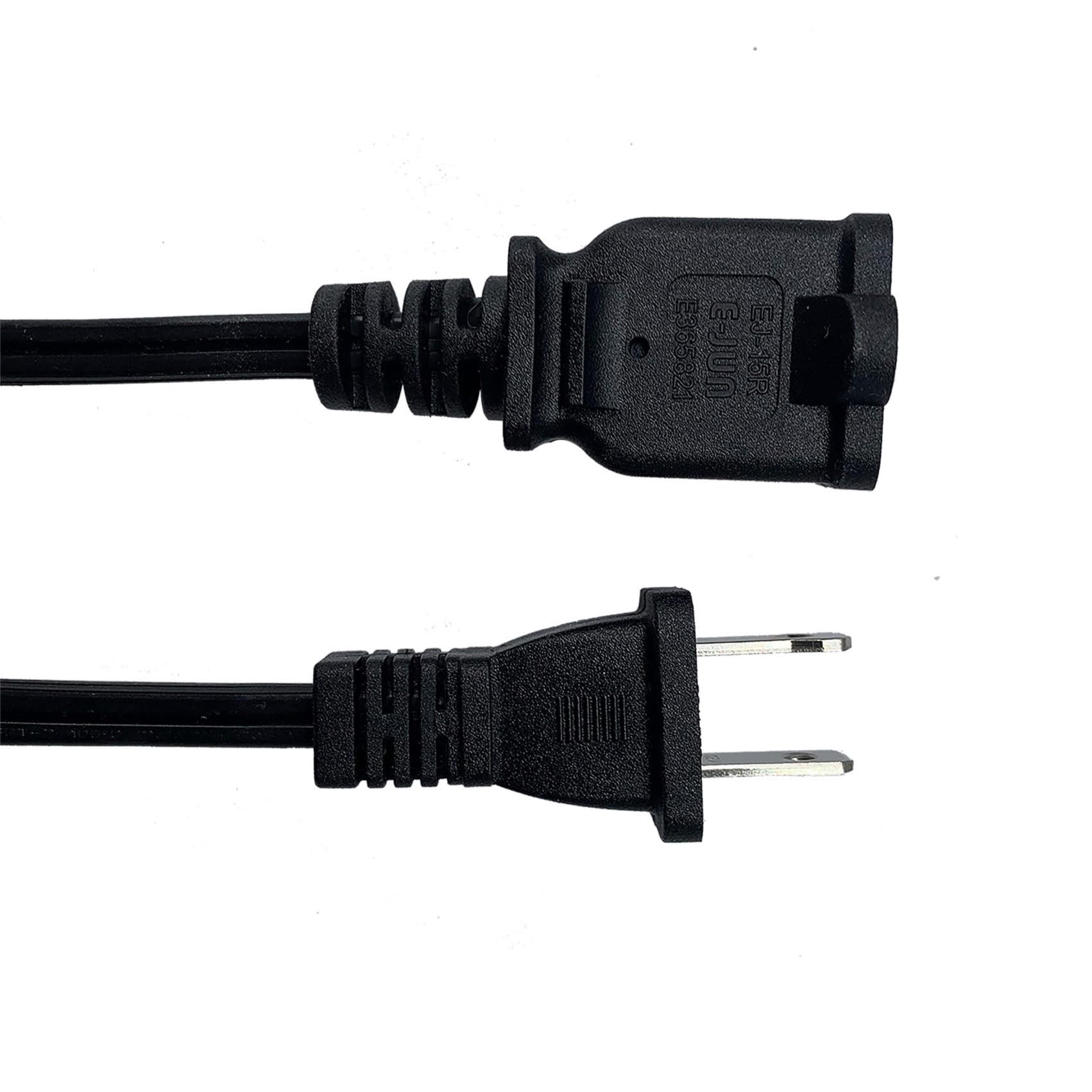 2 Prong Extension Cord 5 Ft, Polarized Us Ac Power Cord Small 18 Awg, Male Female Extension Cords For Nema 1 15P To 1 15R, Used