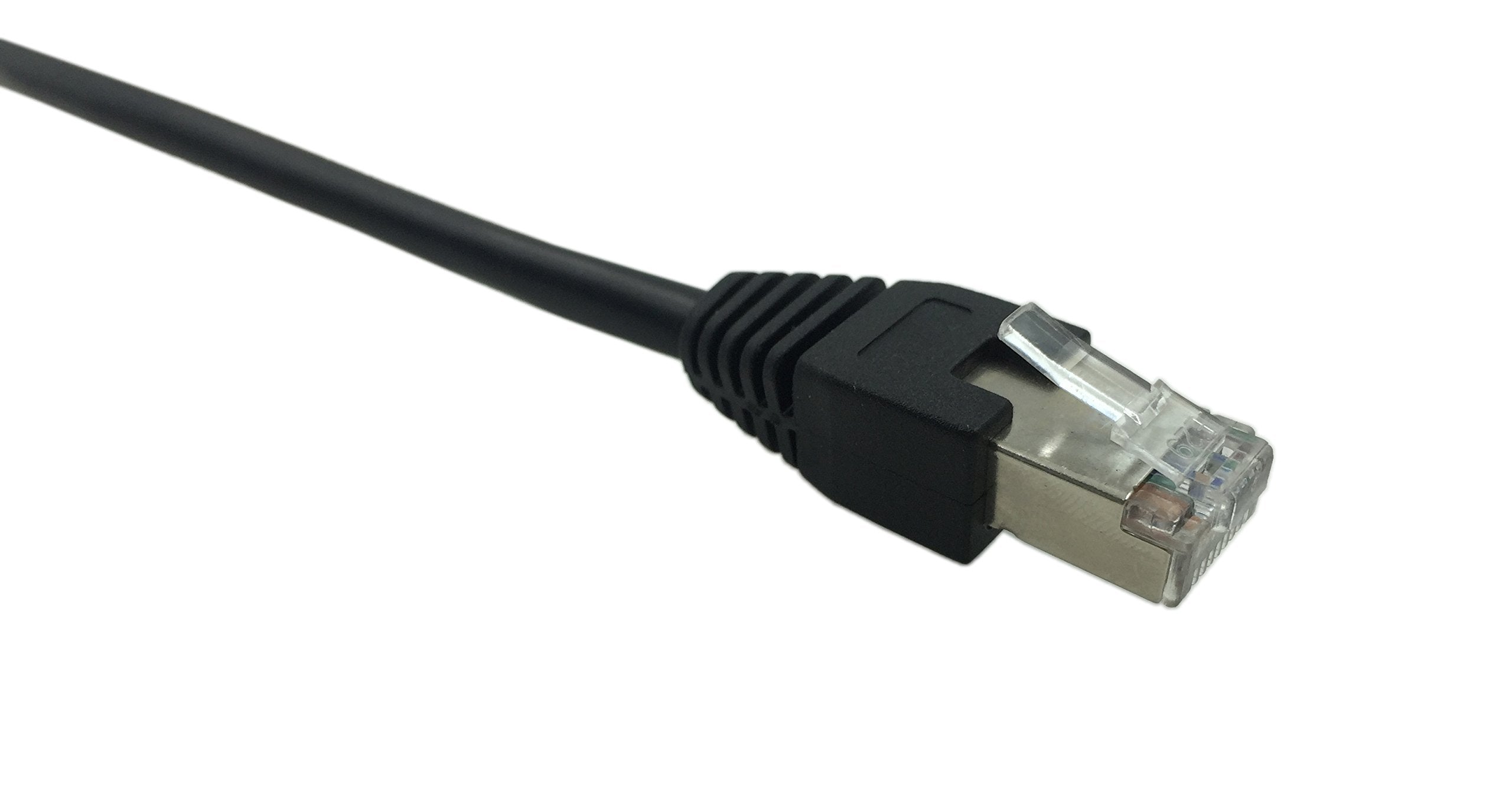 Cerrxian Rj45 Male To Female Lan Ethernet Network Cat 5E Panel Mount Cable (Black)(1M)