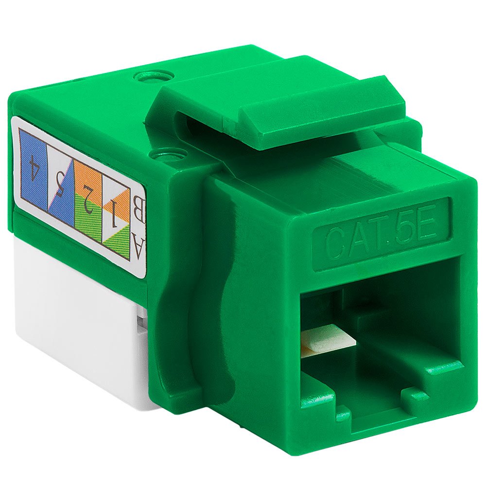 Green Rj45 Keystone Cmple RJ45 Keystone Jack Cat5e 90 Degree Punch Down Plastic Green 1081 ...