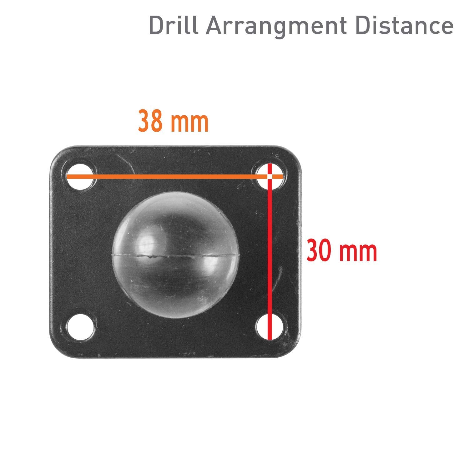 Ibolt 25Mm / 1 Inch Metal Amps Adapter Plate For Industry Standard Dual Ball Socket Mounting Arms