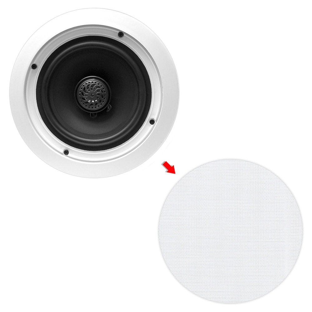 Pyle 6.5    70V Ceiling Mount Speakers Pair Of 2 Way Midbass Woofer Speaker Transformer 1    Titanium Dome Tweeter Wall Flush De