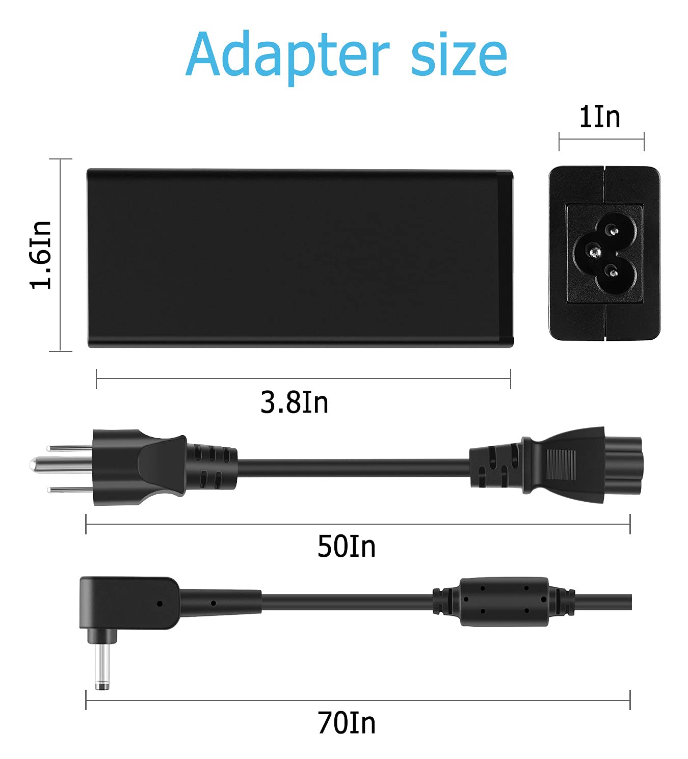 45W Ac Charger Replacement For Acer Aspire 3 A315 23 A315 23G Aspire 5 A515 44 A514 53 A514 53G A514 54 A515 55 Aspire One Cloud