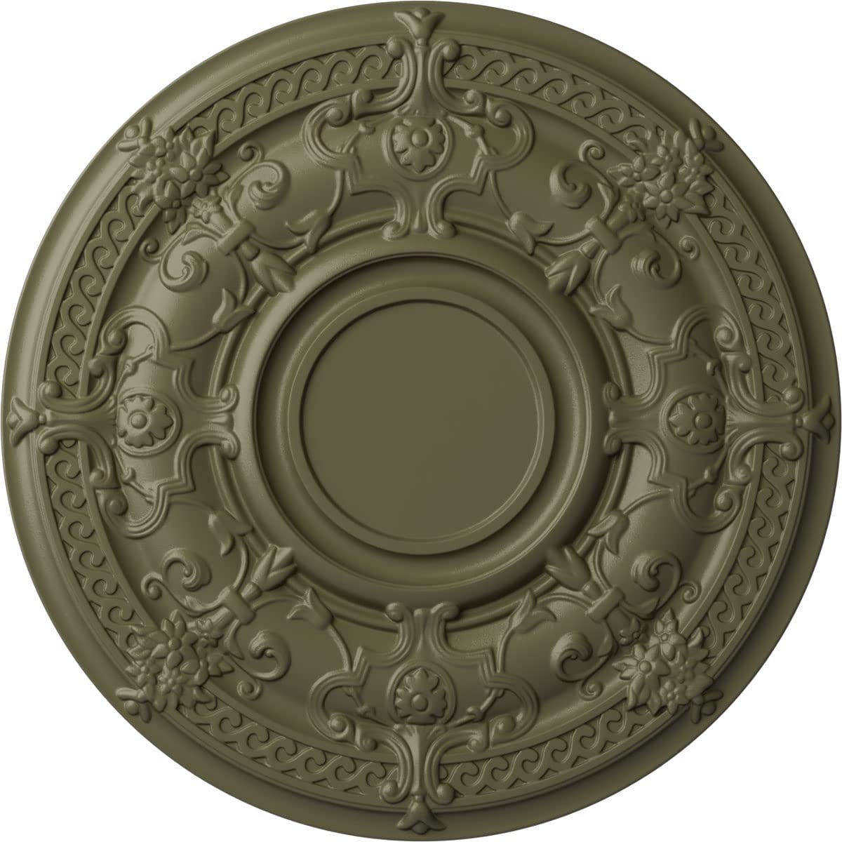 Ekena Millwork Cm33Dassf Dauphine Ceiling Medallion, 33 7/8''Od X 1 3/8''P (Fits Canopies Up To 13 1/4''), Hand Painted Spartan