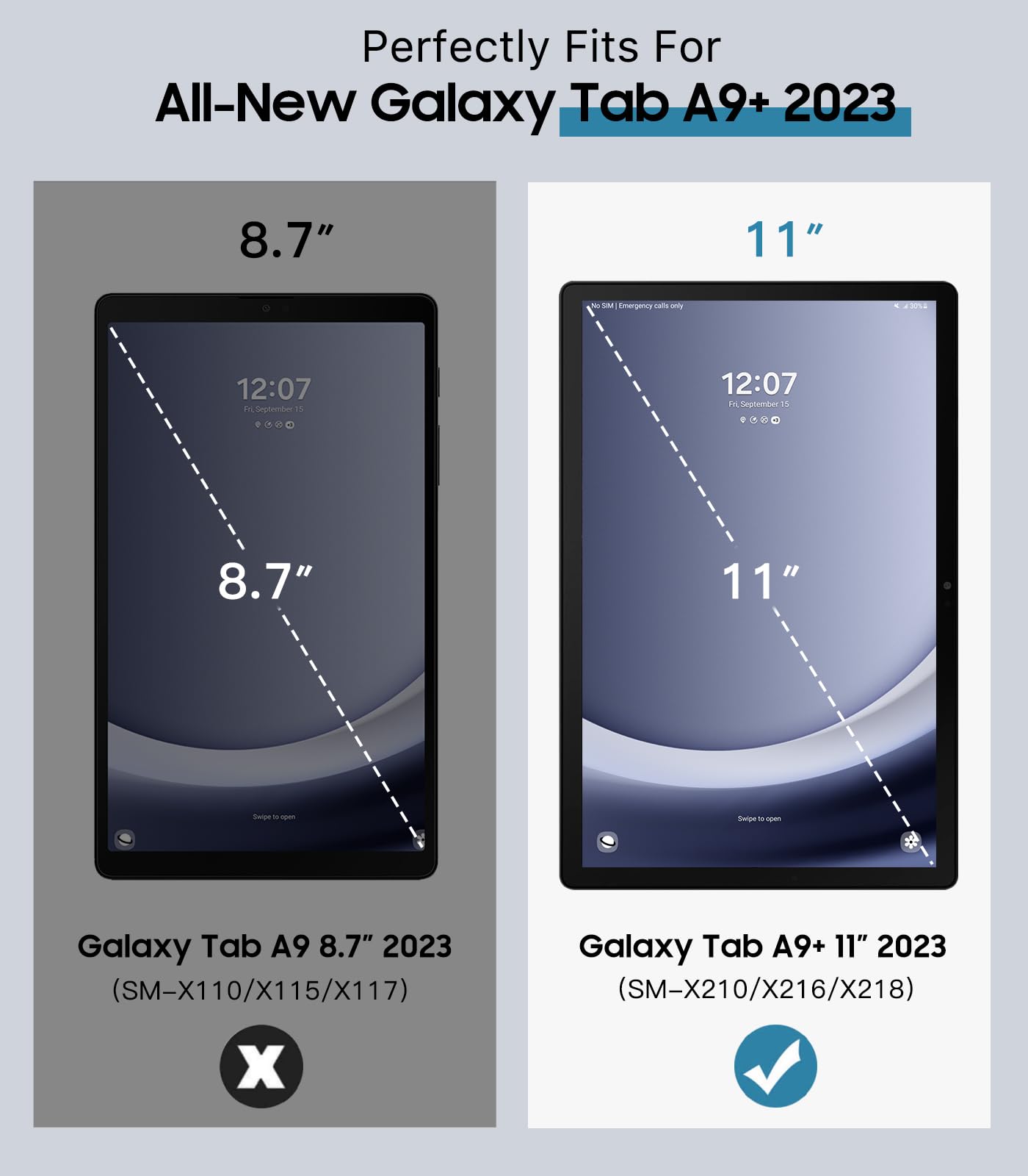 Timovo Case For Samsung Galaxy Tab A9+/A9 Plus 11 2023, Slim Soft Tpu Translucent Frosted Back Protective Cover For Galaxy Tab A