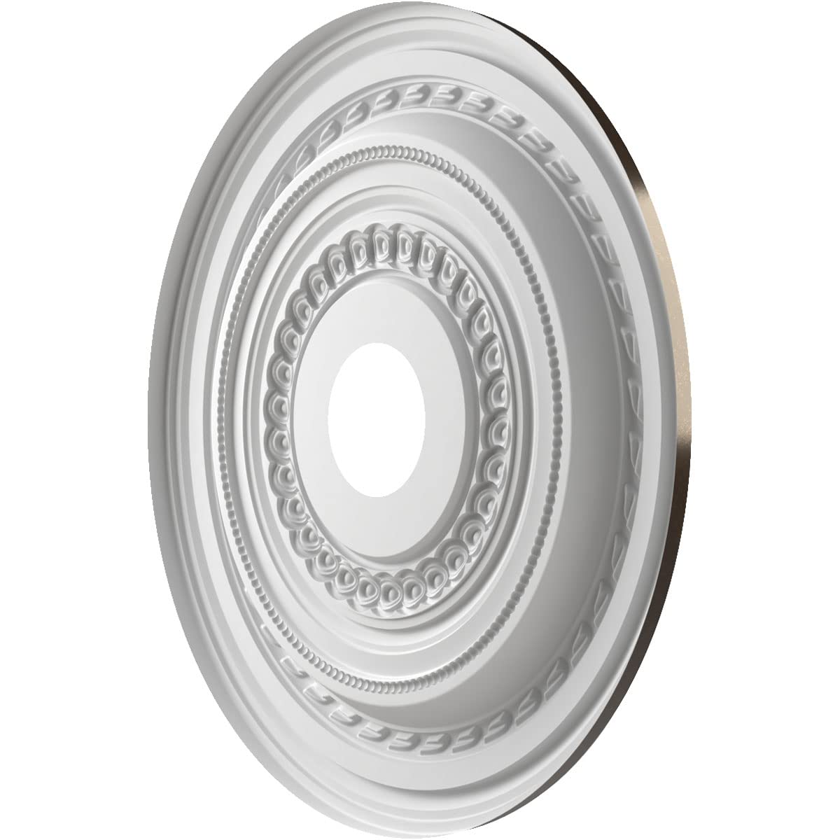 Ekena Millwork Cmp19Coeru Cole Thermoformed Pvc Ceiling Medallion (Fits Canopies Up To 5 1/8), 19Od X 3 1/2Id X 1P, Universal Me