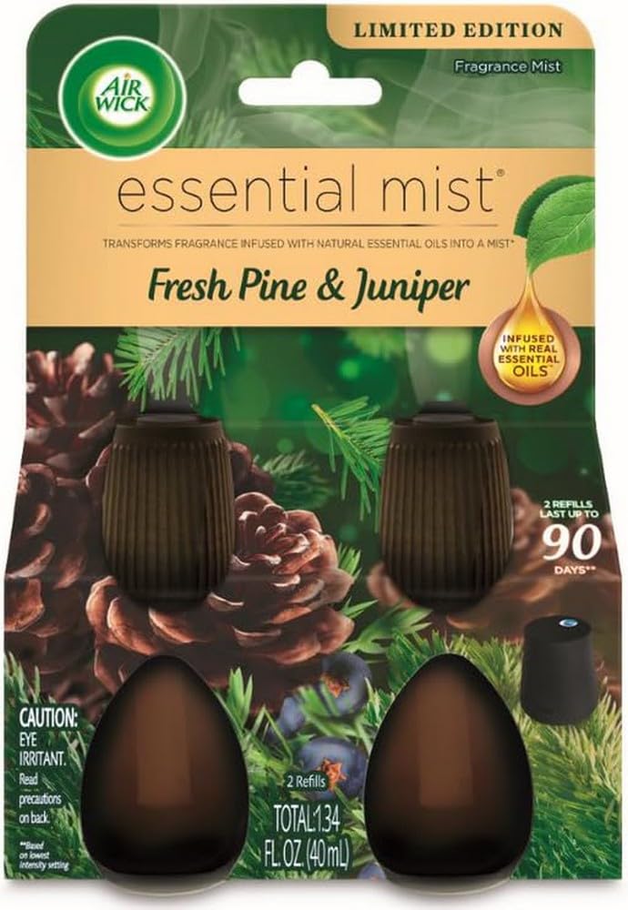 Air Wick Essential Mist   Twin Refill Fresh Pine & Juniper, 0.67 Fl Oz, 2 Count (Pack Of 1)