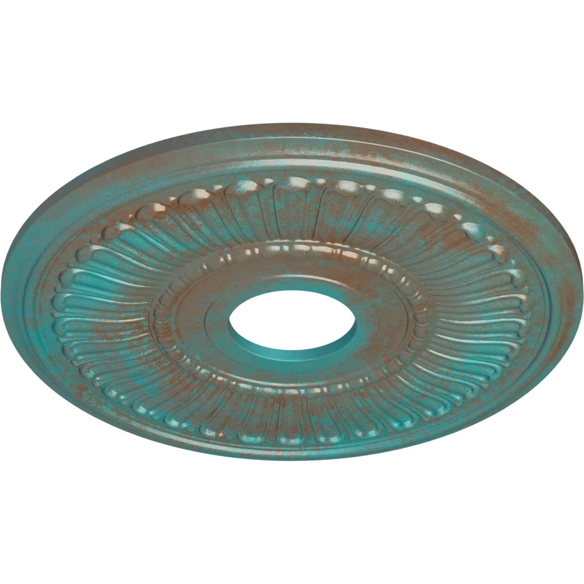 Ekena Millwork Cm16Mlcgs Melonie Ceiling Medallion, 16''Od X 3 5/8''Id X 3/4''P, Hand Painted Copper Green Patina