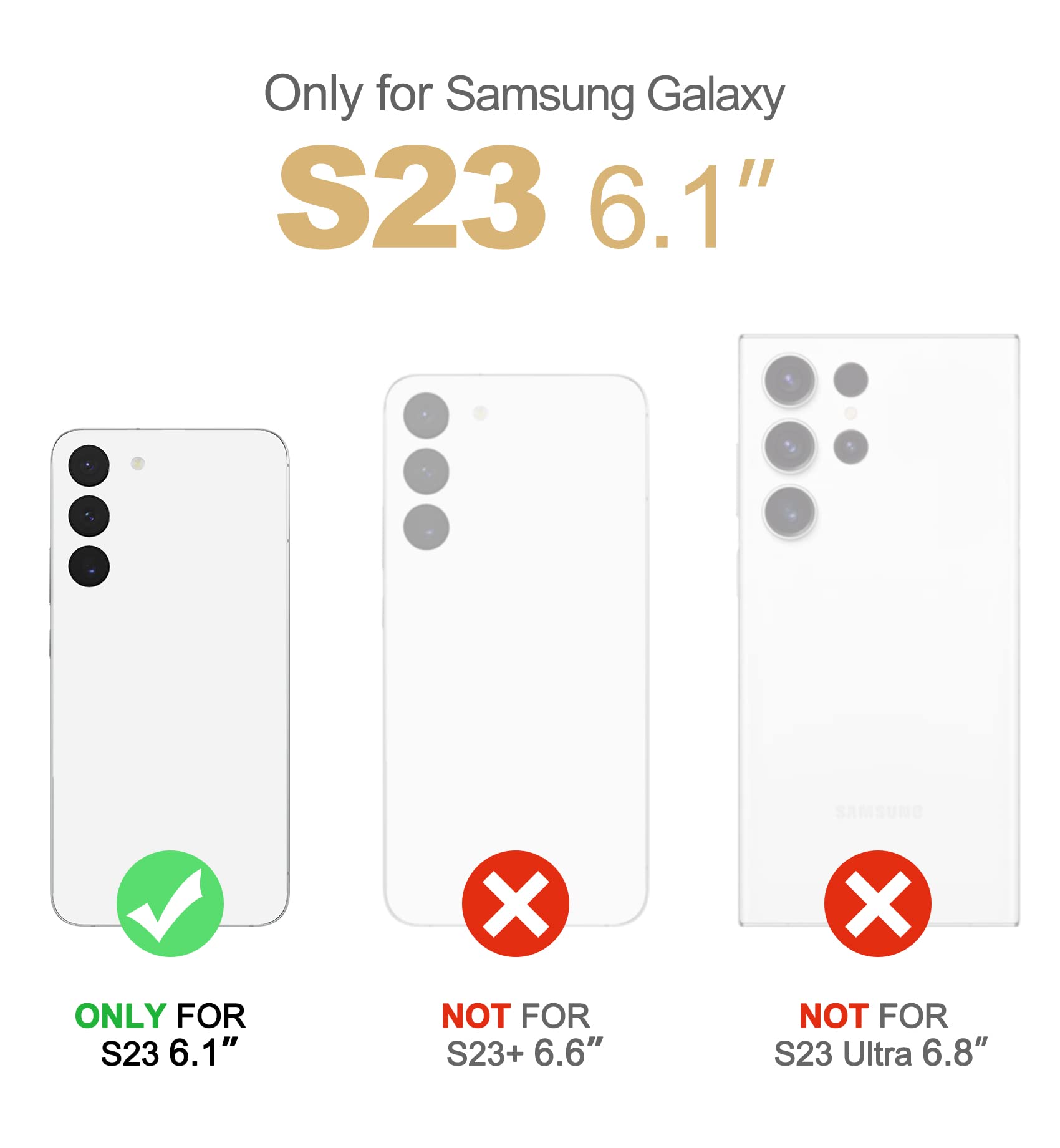 Suritch For Samsung Galaxy S23 Case, [Built In Screen Protector] [Dual Layer Protection ] Full Protection Shockproof Rugged Bump