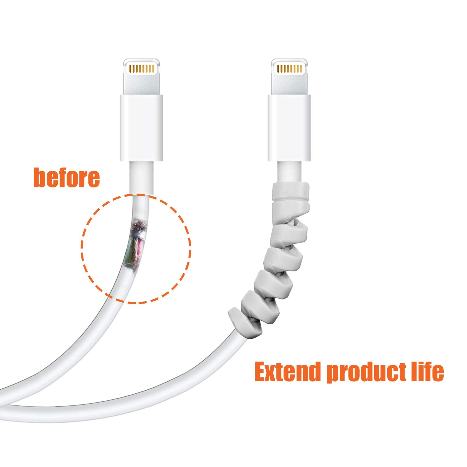 Jetec 24 Pieces Charger Cable Protector, Silicone Flexible Cable Saver, Mouse Cable Wire Protector, Suit For All Cellphone Data