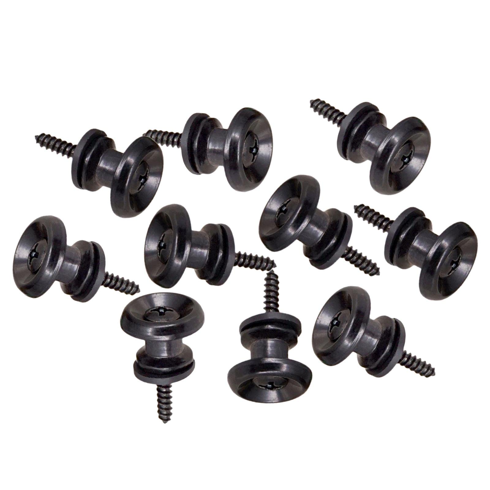 SECRET DESIRE 10x Guitar Strap Lock Pins Peg for Acoustic Electric Guitar Ukulele Bass Black