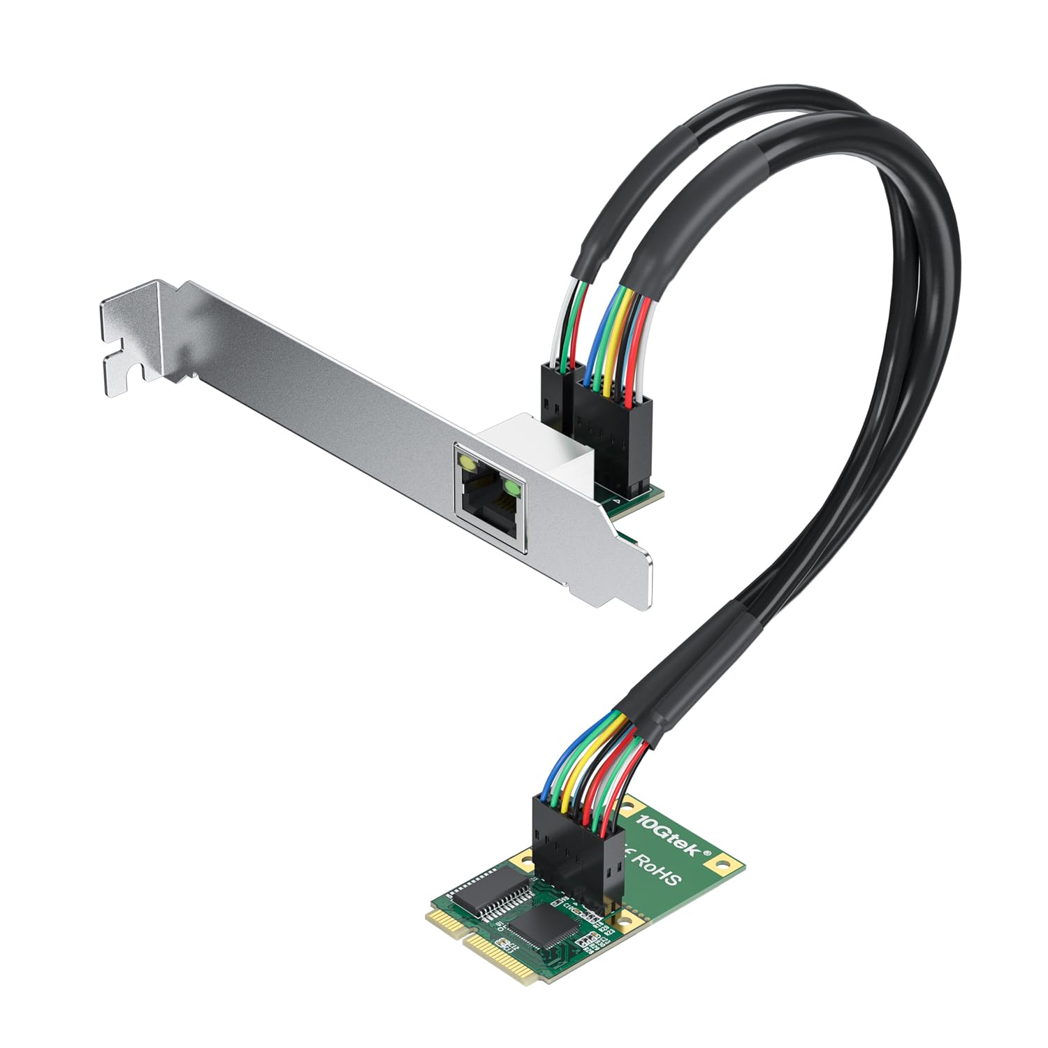 Mini Pcie Gigabit Ethernet Network Card, Single Rj45 Port, 1G Nic Compare To Intel I210At, With Led Light, 30 Cm Cable Length, E